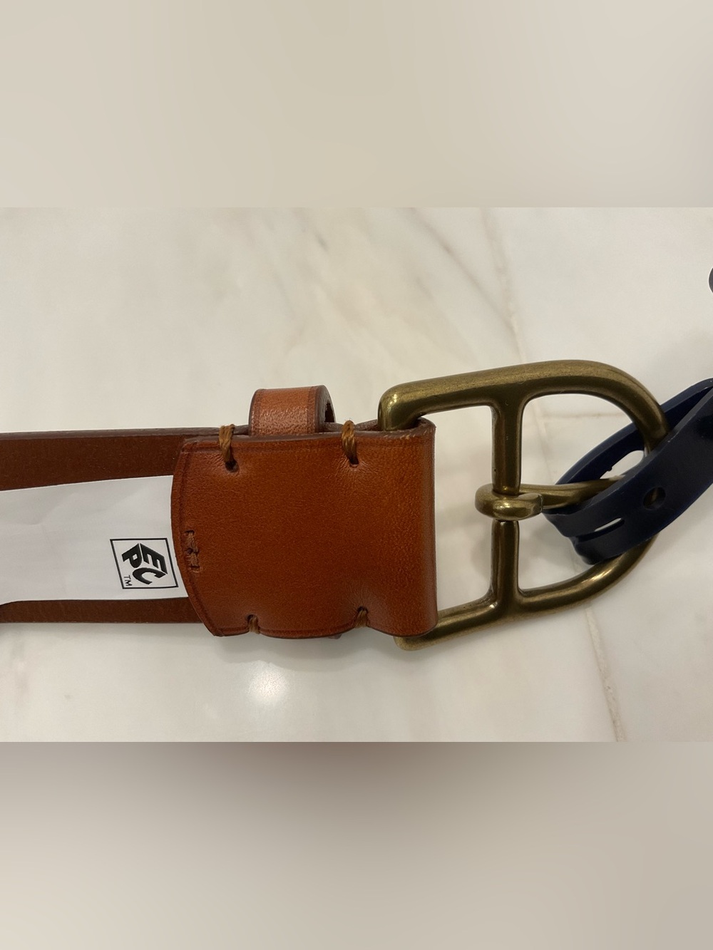 NWT Polo Ralph Lauren Brown Saddler Brass STIRRUP Buckle LEATHER Belt - ITALY - Picture 8 of 8
